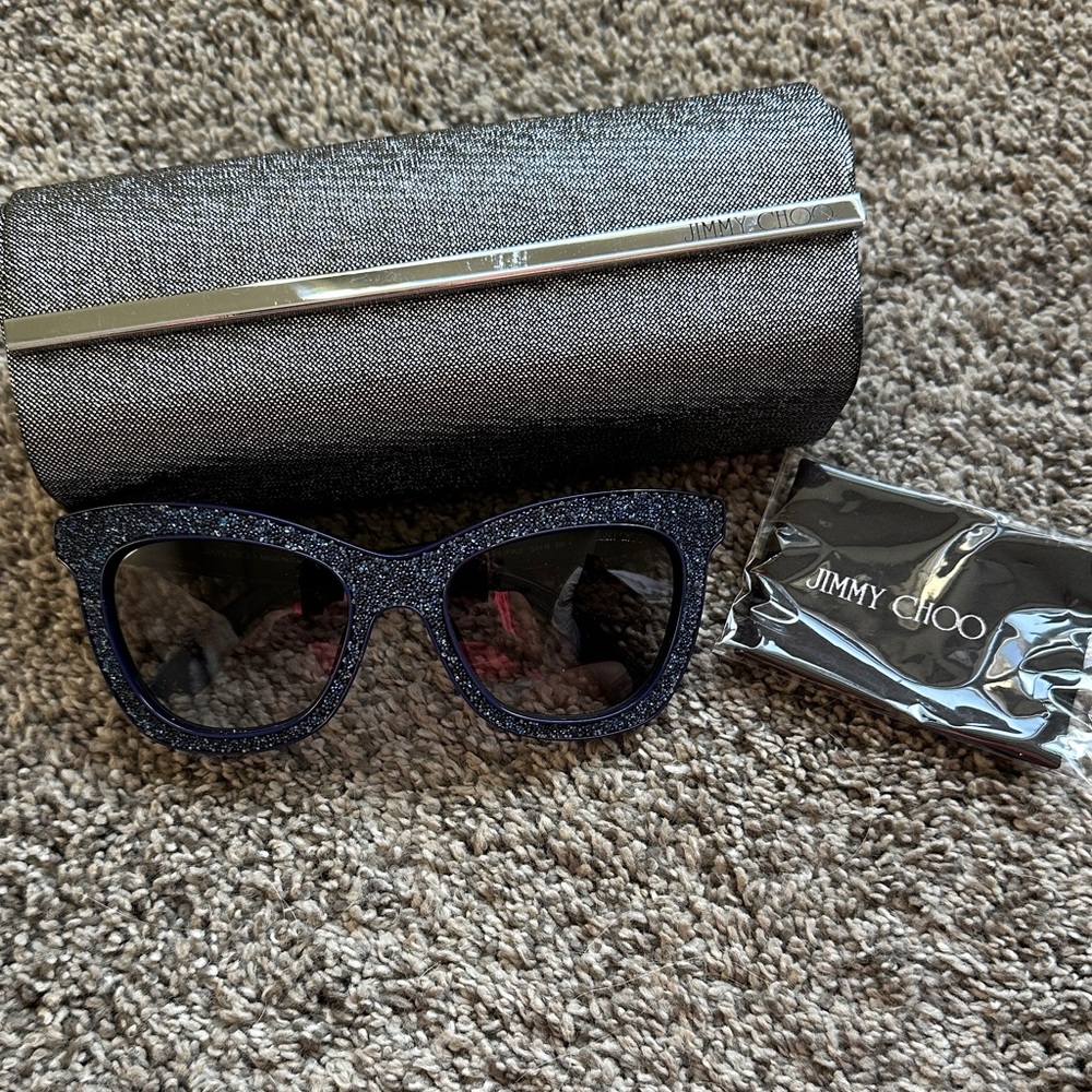 Jimmy Choo Navy Glitter Sunglasses
